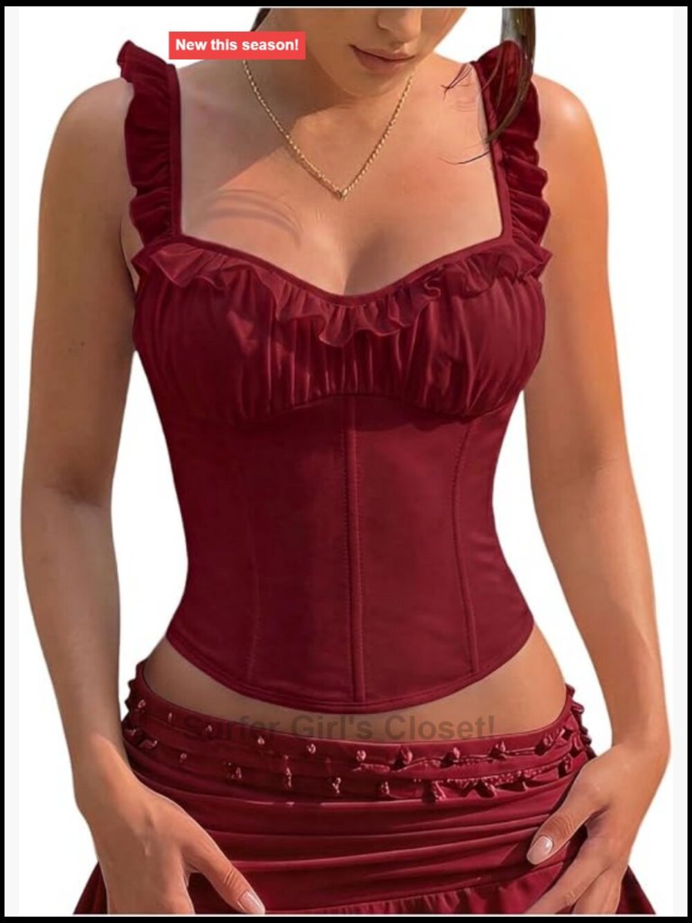 Ruffle Lace Up Corset Top Sexy Bustier Bodyshaper Open Back